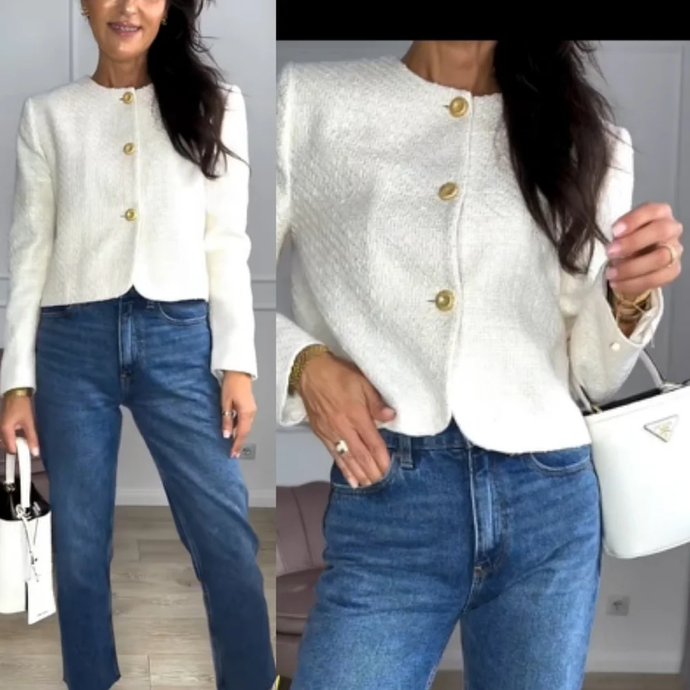 ZARA Textured Tweed Blazer Size XL